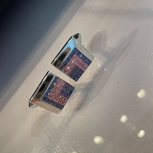 Men’s Rhinestone & Silver Cufflinks